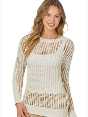 218. Lightweight Open Knit Sweater - Ivory